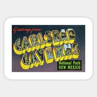 Greetings from Carlsbad Caverns National Park New Mexico, Vintage Large Letter Postcard Sticker
